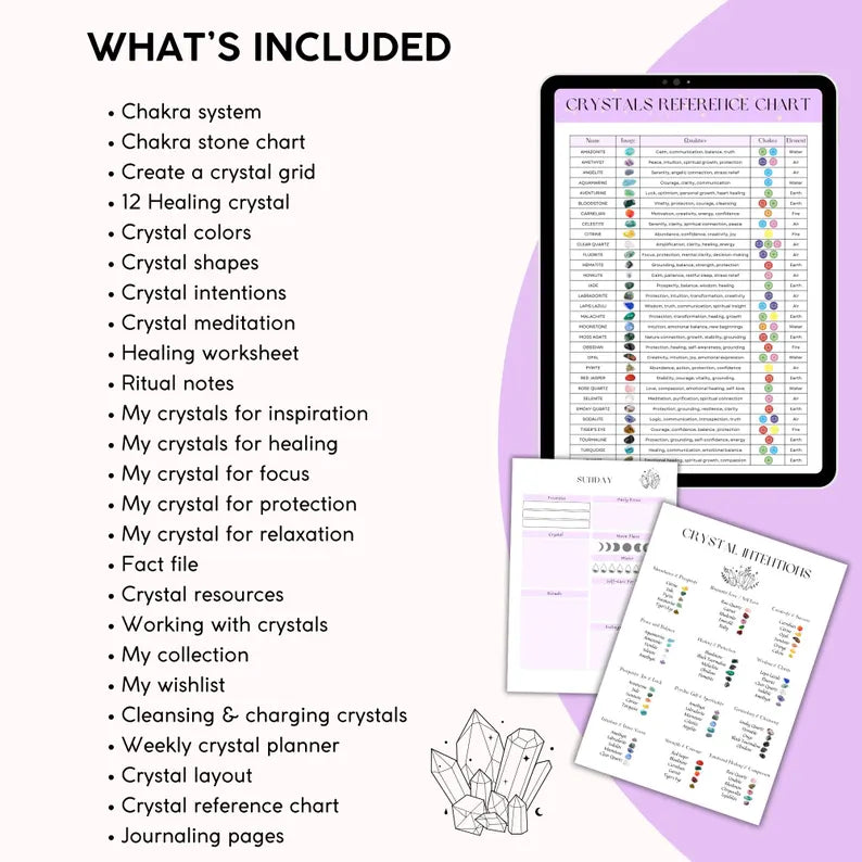 Tarot Angel Crystal Guide & Journal | 25+ Pages of Healing, Intention & Crystal Wisdom
