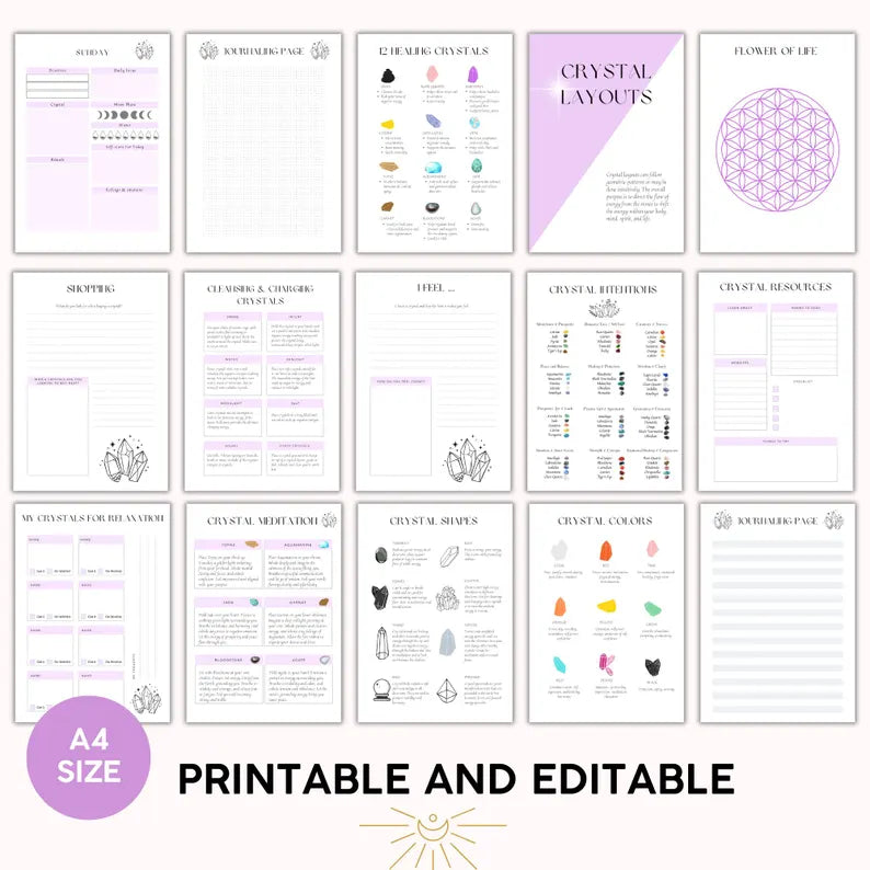 Tarot Angel Crystal Guide & Journal | 25+ Pages of Healing, Intention & Crystal Wisdom