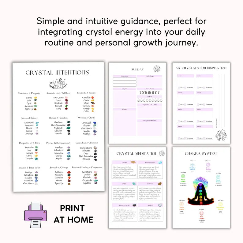 Tarot Angel Crystal Guide & Journal | 25+ Pages of Healing, Intention & Crystal Wisdom